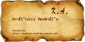 Kránicz András névjegykártya