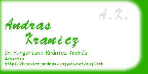 andras kranicz business card