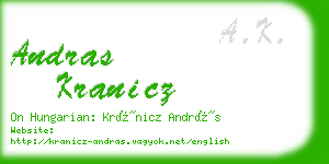 andras kranicz business card